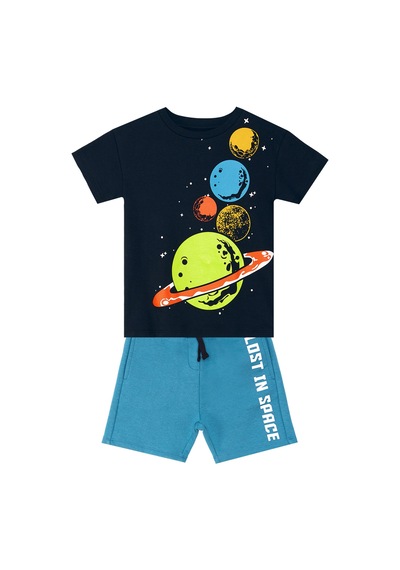 Gezegenler Erkek Çocuk Yazlık T-shirt Şort Takım