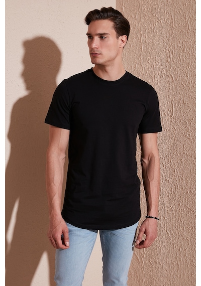 Buratti % 100 Pamuk Regular Fit Bisiklet Yaka T Shirt Erkek T Shirt 5902511 Siyah