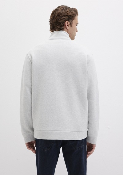 Mavi - Dik Yaka Fermuarlı Gri Sweatshirt 0s10377-82498