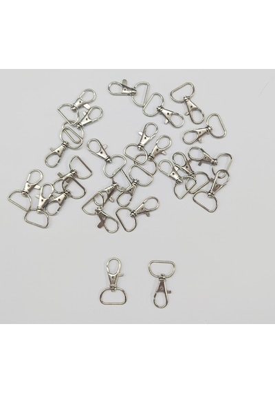 100 Adet Metal 2 Cm Paris Kanca Anahtarlık Klipsi Halkası Demir