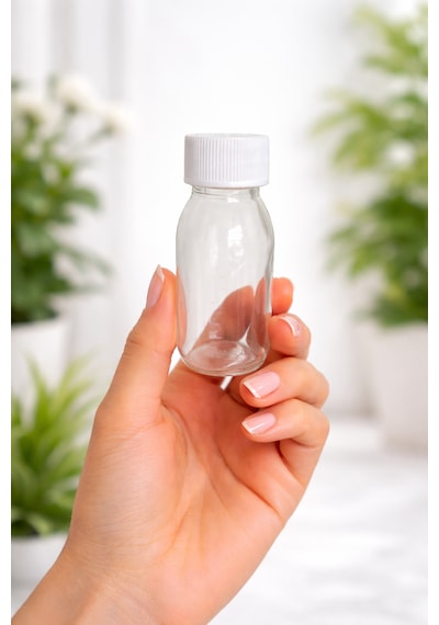 10 Adet 60 Ml Kilitli Beyaz Kapaklı Şeffaf Detox Shot Şişesi 60 Cc Ginger Şat Beyaz Cam Şişe Beyaz - Şeffaf