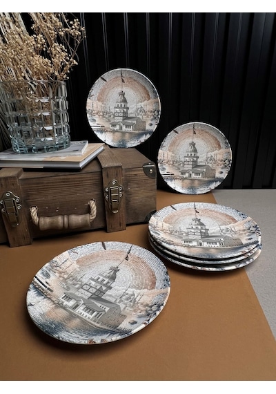 Tabak Evi Maiden Chic Porselen Pasta Tabağı 21cm 6 Kişilik 6 Parç