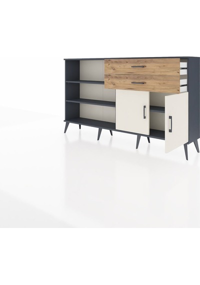 Arges Konsol 3 Raflı 2 Çekmeceli 2 Kapaklı 176x30x99 Antrasit-aytaşı/çam Aytası/atlas Çam - Antrasıt Arges Konsol 3 Raflı 2 Çekmeceli 2 Kapaklı 176x30x99 Antrasit-aytaşı/çam Aytası/atlas Çam - Antrasıt