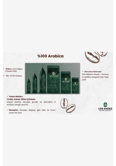 Los Andes Espresso Arabica Çekirdek Kahve 250 G Çekirdek