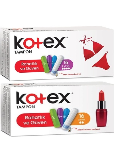 Kotex Tampon Süper - Mini 32 Li Karma Set 2pk 16