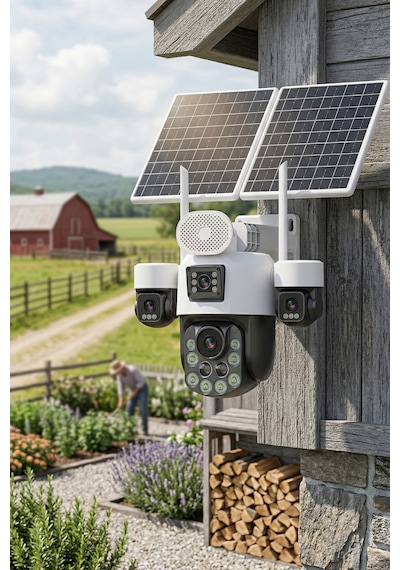 Inox-x25 4 Lensli 30x Zoom 4g Esım Solar Güneş Enerjili Ptz Güvenlik Kamerası - Dış Mekan Akıllı Kamera