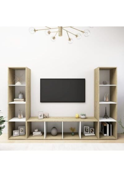Er Kitaplıklı Televizyon Sehpası Ünitesi - Kitaplık-meşe Beyaz 180 Cm 12 Raflı Meşe - Beyaz Er Kitaplıklı Televizyon Sehpası Ünitesi - Kitaplık-meşe Beyaz 180 Cm 12 Raflı Meşe - Beyaz