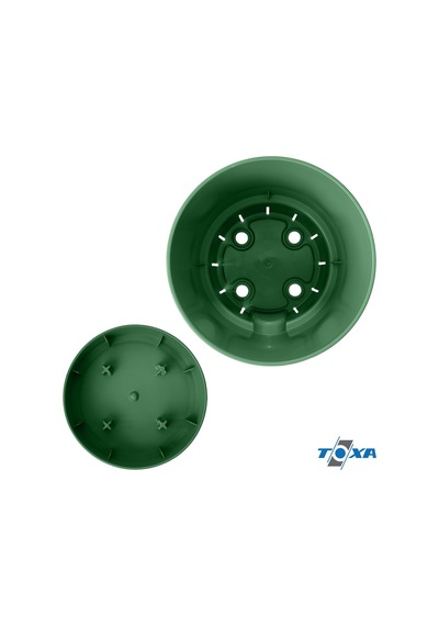 Begonya Saksı Tabaklı Drenajlı Mat Plastik Çiçek Saksısı 4 Adet, 3,3 Litre, 18cm, Yeşil Diğer