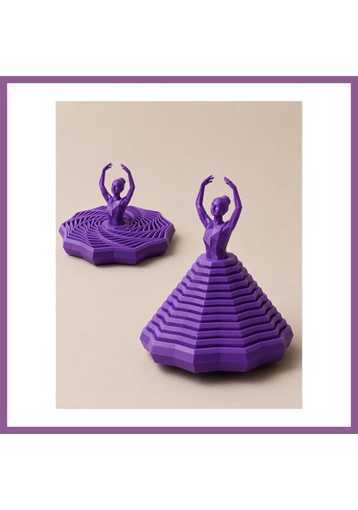 Bezos 3d Baskı Balerin Figürlü Fidget Oyuncak - Hareketli Optik İllüzyon Masa Dekoru-mor Rengaren