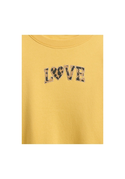 Gap Kız Çocuk Oversized Bisiklet Yaka Sweatshirt sarı
