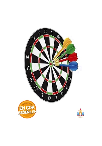 Çift Taraflı Dart Tahtası Oyun Seti Oklu - 6 Adet Oklu Oyuncak Dart