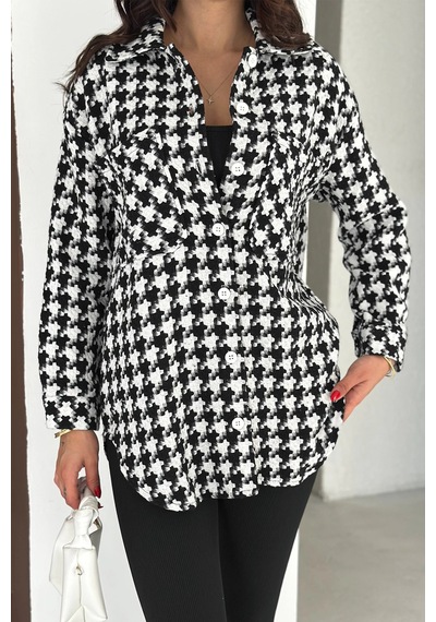 Asprin Fashion Kazayağı Gömlek Siyah Siyah