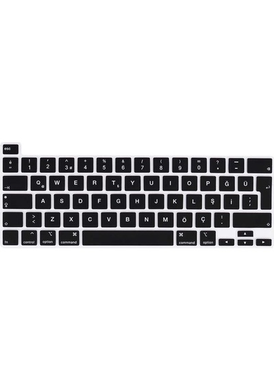Lexroo Macbook Uyumlu 13.3' Pro 2022 M2 Klavye Koruyucu Silikon Ped - Siyah
