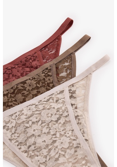 Penti Leaf Tones 3lü Lace Brazilian Külot Çok Renkli