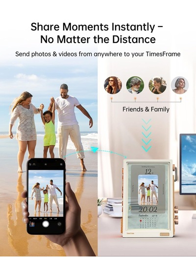 Times Frame-10.1 İnç Dijital Resim Çerçevesi Şeffaf Ips Akıllı Linux Os Rgbled Döner Düğme Wifi 64gb 400+saat Y Diğer