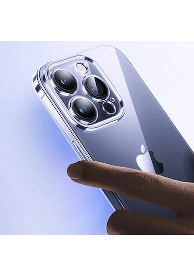 Baseus Apple iPhone Uyumlu 15 Pro Schott Serisi Şeffaf Silikon Kılıf + Tempered Ekran Koruyucu Set- 5775