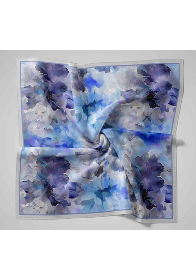 Silk Home Olinda İpek Eşarp 47004-17 Gümüş, Mor, Lacivert, Gri