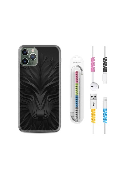 Apple Uyumlu iPhone 11 Pro Max Kılıf Kablo Koruyuculu Black Fox 1325
