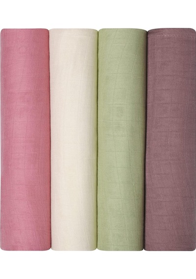 Muslin Kundak Bezi 4'lü Set Ultra Yumuşak ve Nefes Alabilir Pamuk 120x120 CM Yeşil