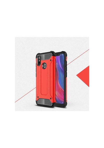 Noktaks - Xiaomi Uyumlu Xiaomi Mi 8 Se - Kılıf Çift Katman Zırh Tank Crash Military Kapak - Kırmızı T5349 Kirmizi