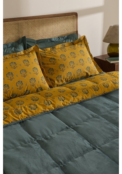 Karaca Home Harvest %100 Pamuk Welsoft Çift Kişilik Comfort Set Yeşil
