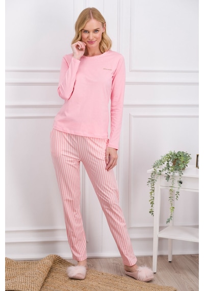 Pierre Cardin Pembe Çizgili Kadın Pijama Takımı