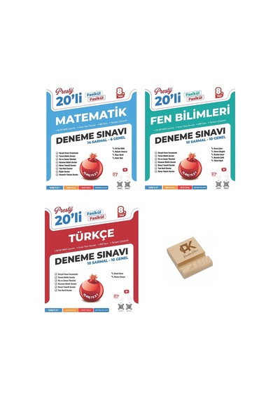 Nartest Lgs 8. Sınıf Prestij 20li Matematik Fen Ve Türkçe Denemeleri + Telefon Standı