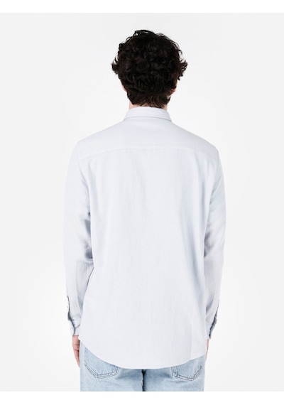 Colin's Colins Normal Kesim Shirt Yaka Cepli Mavi Erkek Uzun Kol Gömlek Cl1069260 Cl1069260 Q1.v1 Lbl Açık Mavi
