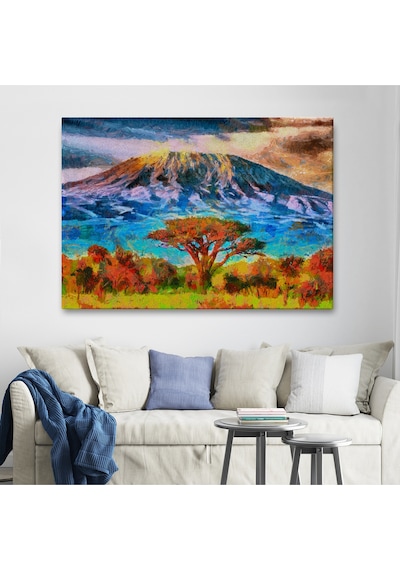 Tanzanya Kilimanjaro Dağı Manzarası Duvar Tablosu-3480
