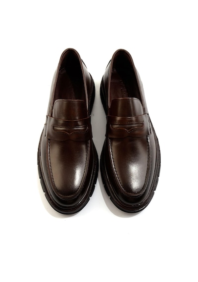 Kahve Hakiki Deri Erkek Loafer Ayakkabı E01795025641 Kahve