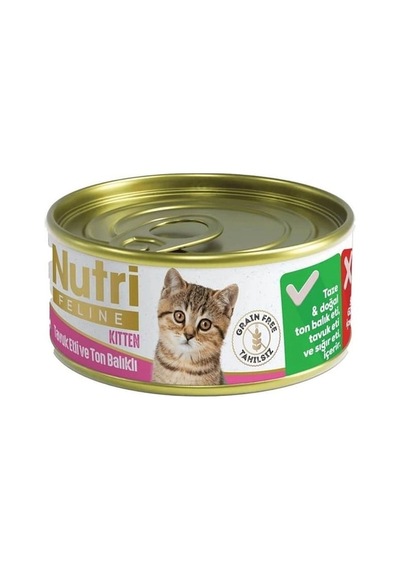 Nutri Feline Tahılsız Tuk Etli Ve Ton Balıklı Yru Kedi Konservesi 85gr
