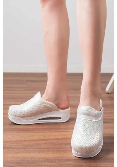 Parlak Özel Seri Airmax Tam Ortopedik Ve Anatomik Sabo Terlik Krem