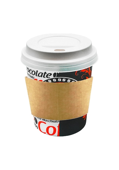 8 Oz Beyaz Kapaklı Tutamaçlı Karton Bardak Kahve 250 ml - 100'lü