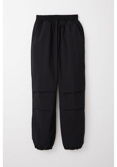 Breeze Kız Çocuk Paraşüt Jogger Paça Pantolon 6-12 Yaş, Siyah Siyah