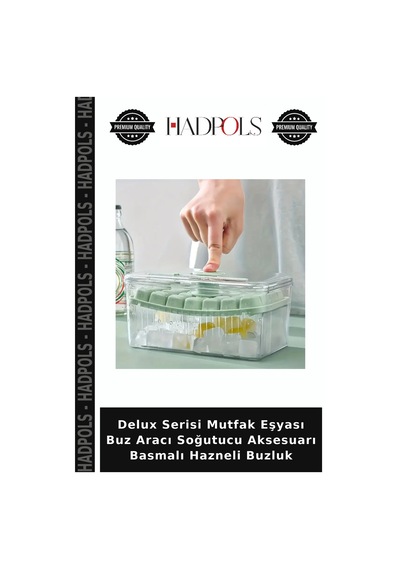 Delux Serisi Mutfak Eşyası Buz Aracı Soğutucu Aksesuarı Basmalı Hazneli Buzluk Çok Renkli