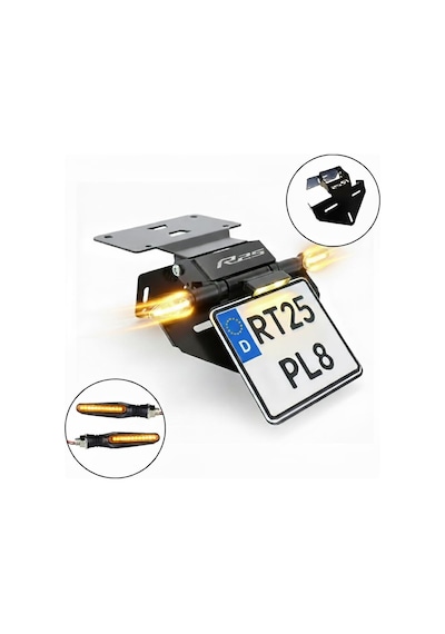 Yamaha R25 Uyumlu Katlanır Plakalık Takımı 2019-2024 Kayar Led Sinyalli