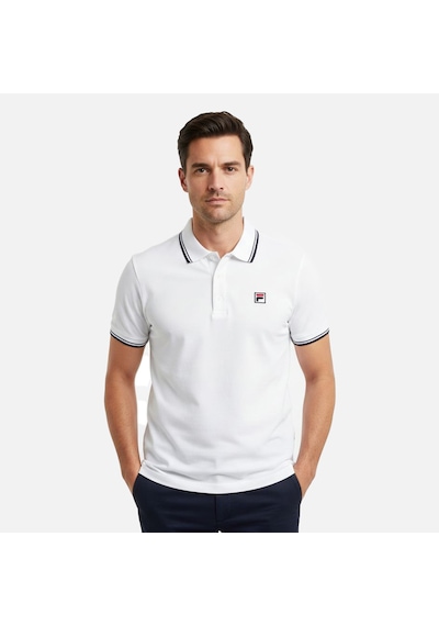 Beyaz Fila Erkek Günlük Polo T-shirt Biella Tipped Fam1102.10001 beyaz