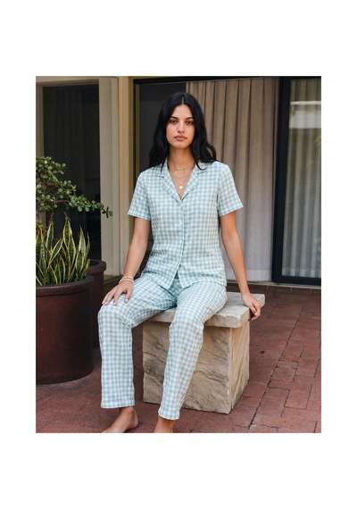 Viskon Karışım Homewear Su Yeşili Pijama Takımı