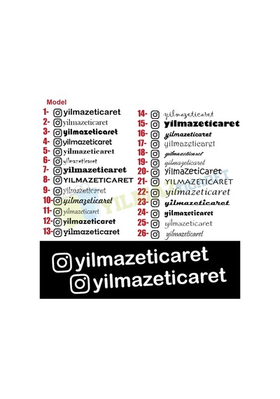 Kişiye Özel Instagram Oto Sticker Motosiklet Araba Etiket 2 Adet