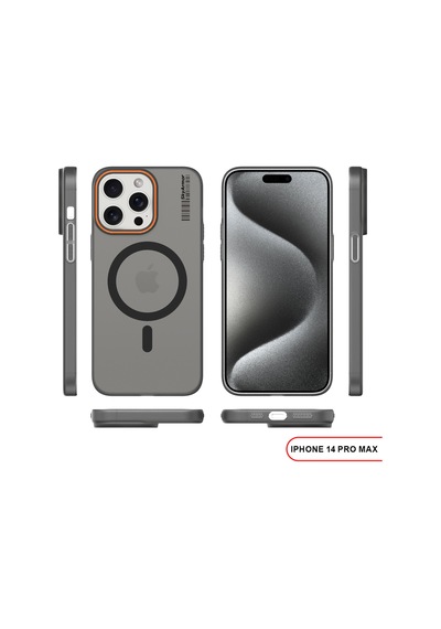 Apple iPhone 14 Pro Max Magsafe Uyumlu Mat Sert Klein Kılıf Siyah