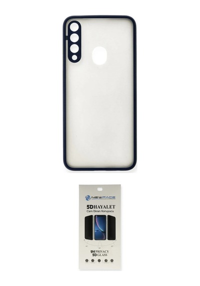 Cep Huawei Uyumlu Y6p Kılıf Ahenk Çizgi Serisi İkili Koruma Seti Najmaddin Siyah