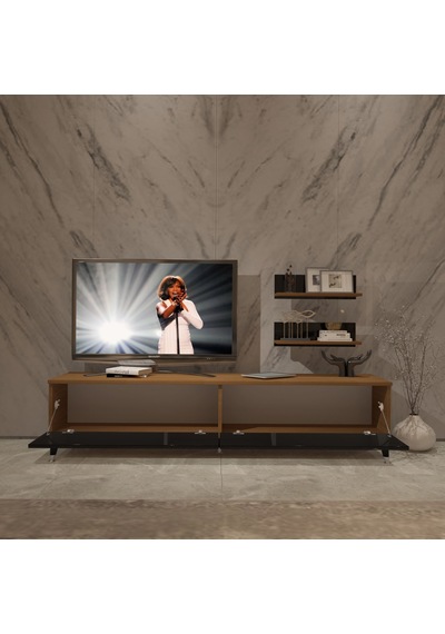 Decoraktiv Eko 4 Slm Std Silver Tv Ünitesi Tv Sehpası Ceviz - Siyah
