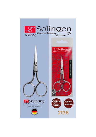 Solingen 2136 Kaş Makası Tek Kozmetik126 Dır
