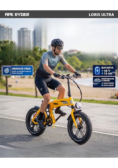 Ape Ryder Loris Ultra Elektrikli Bisiklet Sarı - 1500w
