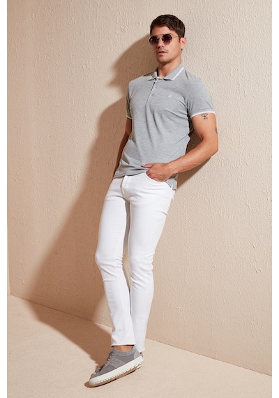 Buratti Pamuklu Slim Fit Şerit Detaylı Düğmeli Polo Yaka 3'Lü Paket Erkek T Shirt 5902118S3 Siyah-Gri Melanj-Lacivert-Bordo