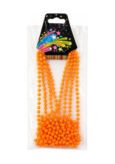 Neon Turuncu Boncuk Kolye 80 Cm Retro 80 Ler 90 Lar Parti Aksesuarı - Zmff-874154 Renkli