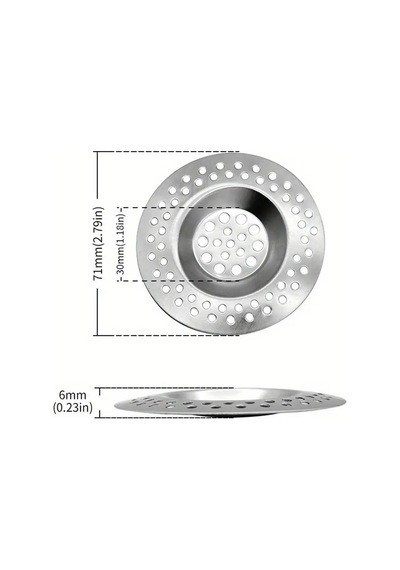 Thentech Metal Lavabo Süzgeci Banyo Küvet Gider Süzgeci Tıkanma Önleyici Metal Lavabo Süzgeci Gri