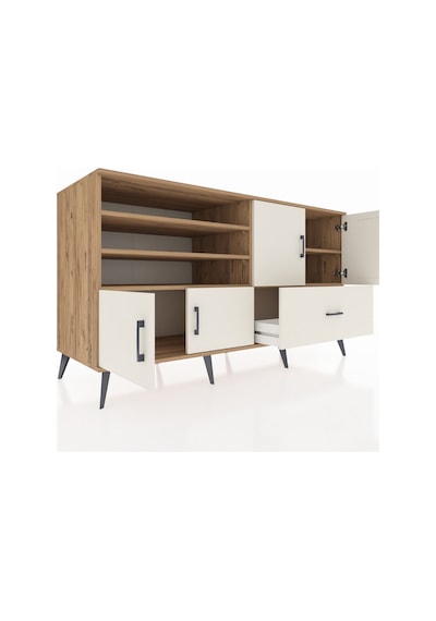 Kronos Konsol 5 Raflı Tek Çekmeceli 4 Kapaklı 176x59x99 Çam-aytaş Çam-aytaşı