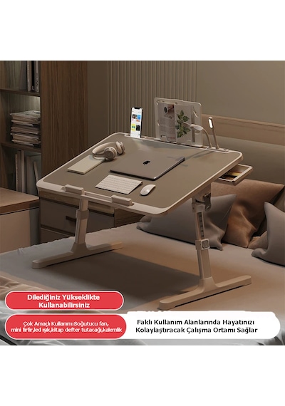 Monozone Yükseklık Ayarlı Fanlı Laptop Sehpası