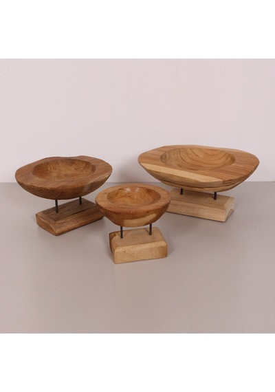 Carvıng - Teak Ağacından Oyma Masa Üstü Dekor 30x18 Cm